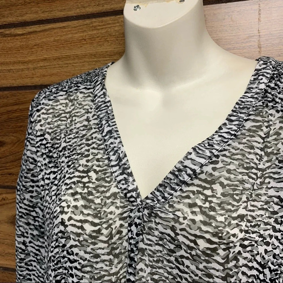 41 Hawthorne black/gray semi sheer blouse M - Picture 2 of 10